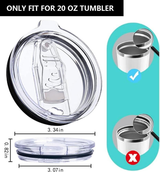 LEIOH 4 Pack 20 oz Tumbler Lid, Replacement Lids Compatible for YETI 20 oz Tumbler,Travel Mug,Spill Proof Splash Resistant Silicone Sliding Covers,Straw Friendly, BPA Free