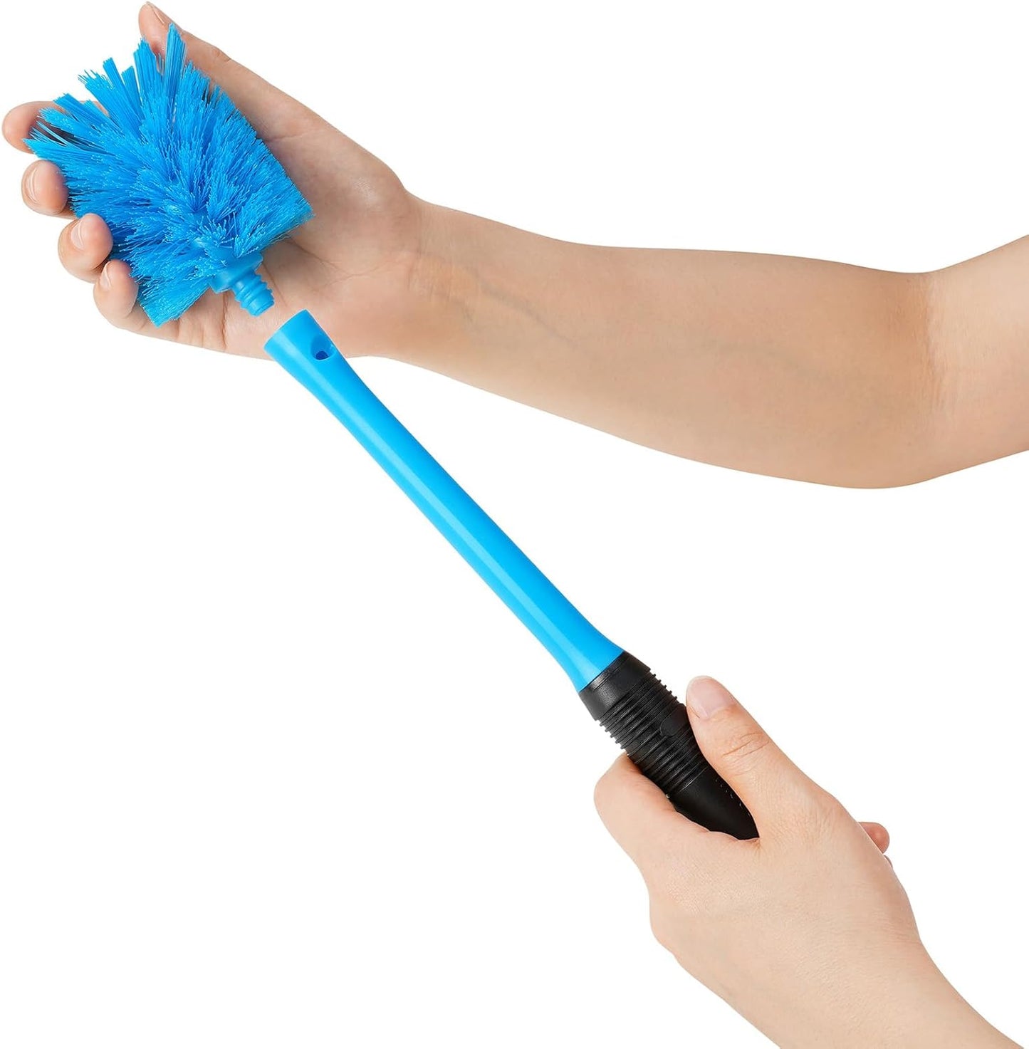 MOSOLAN 2-in-1 Water Bottle Brush and Straw Cleaner Brush, Long Handle Water Bottle Scrubbing Brush for Water Bottles, Glasswares, Mugs, Flasks, Tumblers and Kitchen Sink, Black, 1 Pack