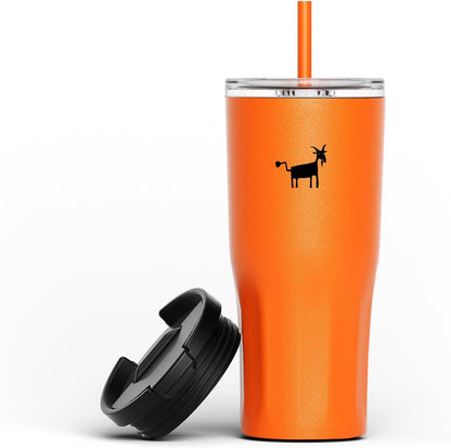 CHEERFUL GOAT Ceramic Lined Coffee Travel Tumbler - Stainless Steel Travel Mug with Ceramic Liner and Lid, 21 OZ Cup for Hot and Cold Beverages at Home or on the Go (Latte Ombre)