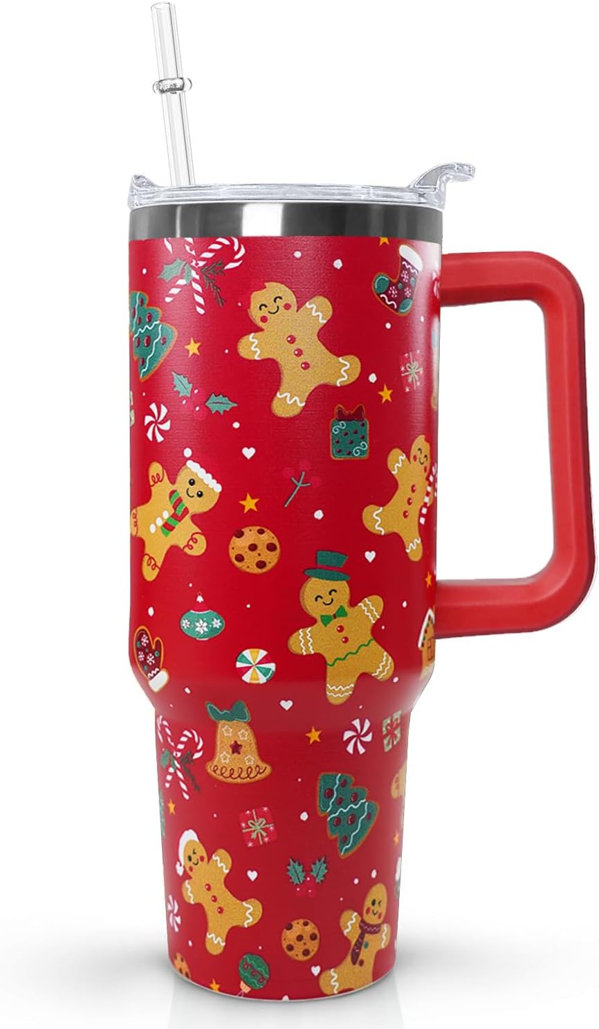 Ceovfoi 40 oz Pickleball Coffee Mug Vacuum Insulated Travel Tumbler with Handle, Lid & Straw - Perfect Pickleball Gifts for Players, Coaches, Lovers | Pickleball Accessories