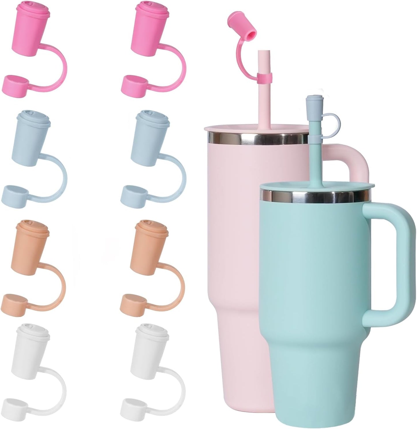 Jetstop Straw Cover Cap for Hydro flask tumblers - Dust Proof 10mm Silicone Stoppers compatible with Hydroflask Press-in Straw Lid
