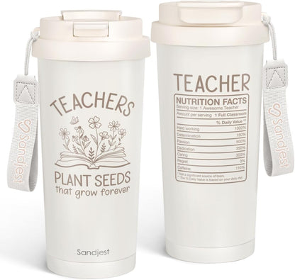 SANDJEST American Flag Tumbler - Stainless Steel 2-in-1 Lid Coffee Tumbler 18 oz, Patriotic Insulated Travel Mug Gift for Men Husband Dad, Birthday Christmas