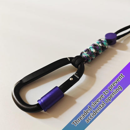 Paracord Keychain/Carabiner Clip - Jaymokes D Ring Metal Hook for Water Bottle, Key, Backpacks and More