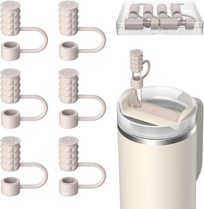 6 Pcs Straw Covers Caps, 0.4in/10mm Straw Toppers for Stanley Cup 30/40 oz, Starlight
