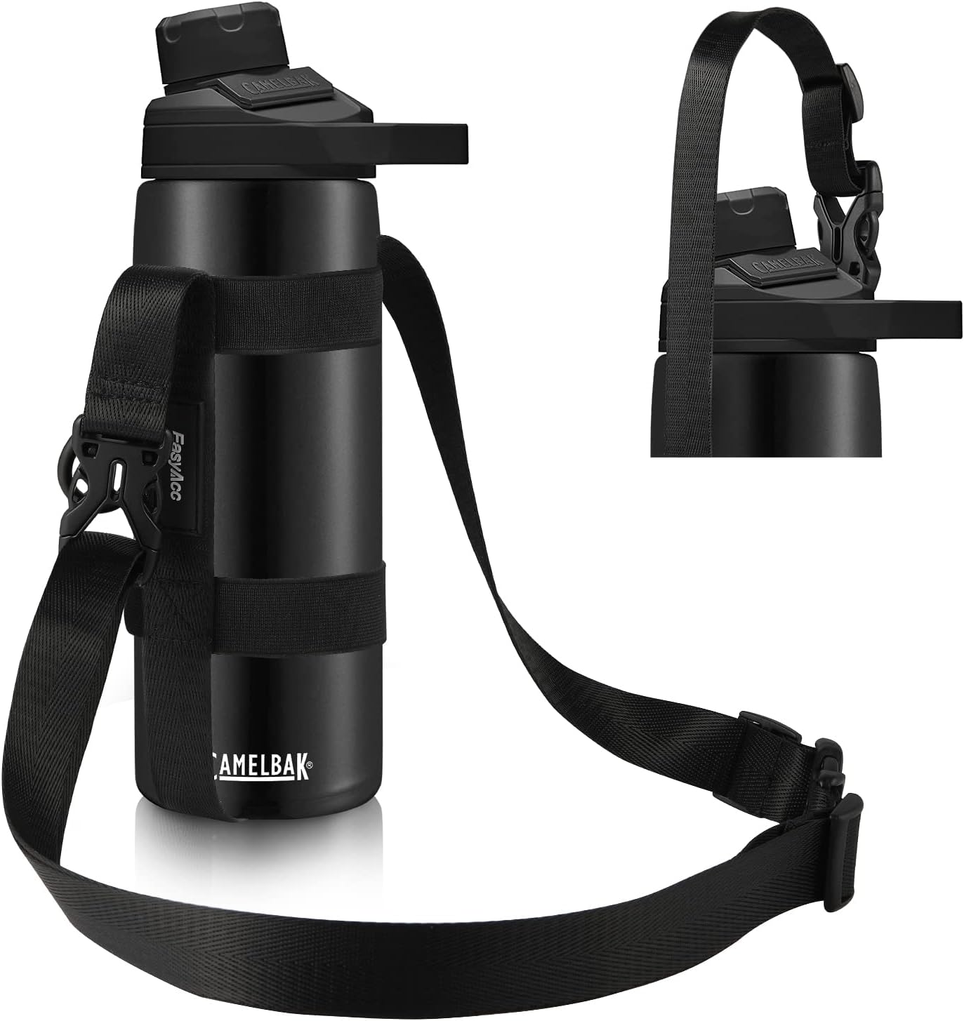 EasyAcc Water Bottle Holder Strap Sling, for Owala FreeSip 24 32 40 oz, Hydro Flask, Cirkul, Yeti, Stanley Flip, Universal Water Bottles, with Carabiner, for Walking Curise Travel (Bottle Excluded)