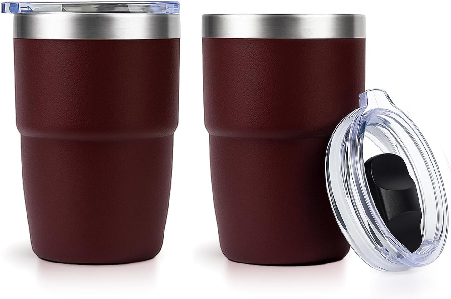 Zenbo 8 oz Stackable Espresso/Coffee Cups with Magnetic Lid, Ceramic-Lined 18/8 Stainless Steel Mini Tumblers, Double-Wall Vacuum Insulated & Dishwasher Safe for Travel & Office (Sage Green-2 Pack)