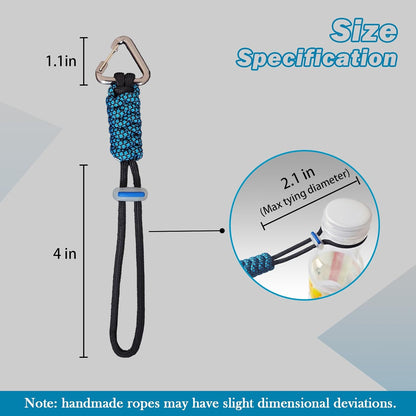 Paracord Keychain - Triangle/D-Shaped Carabiner Clip with Lanyard for Hanging Water Bottle, Key, Backpacks and More