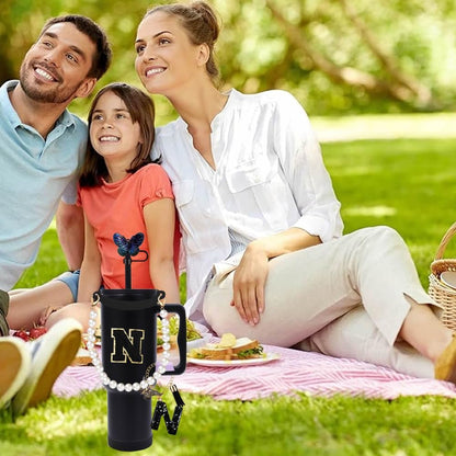 7pcs Cup Accessories for Stanley 30/40oz Tumbler, Handle Strap, Straw Cover, Silicone Boot, Letter Charm Stickers