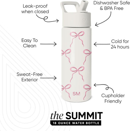 Simple Modern Kids Water Bottle with Straw Lid | 14oz Insulated Stainless Steel Kids Tumbler & Spill Proof Toddler Cup for School, Girls, Boys | Summit | Chloe Floral - Colors B