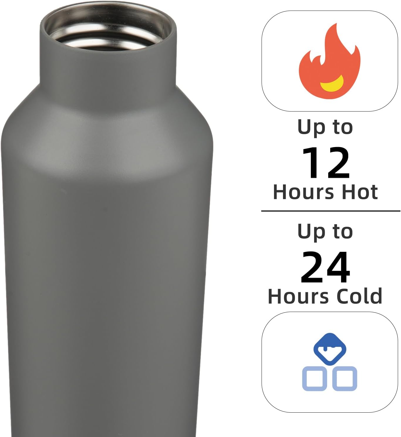 Konokyo Insulated Water Bottle with Straw,25 OZ Double Wall Vacuum Stainless Steel Water Flask with 2 Lids,Black