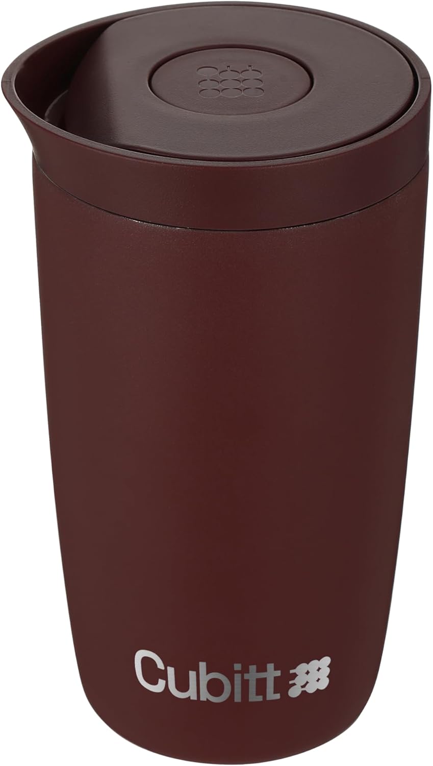 Cubitt Coffee Mug 12oz – Smart Lid, Ceramic Interior, Leak-Proof, Stainless Steel, Sand