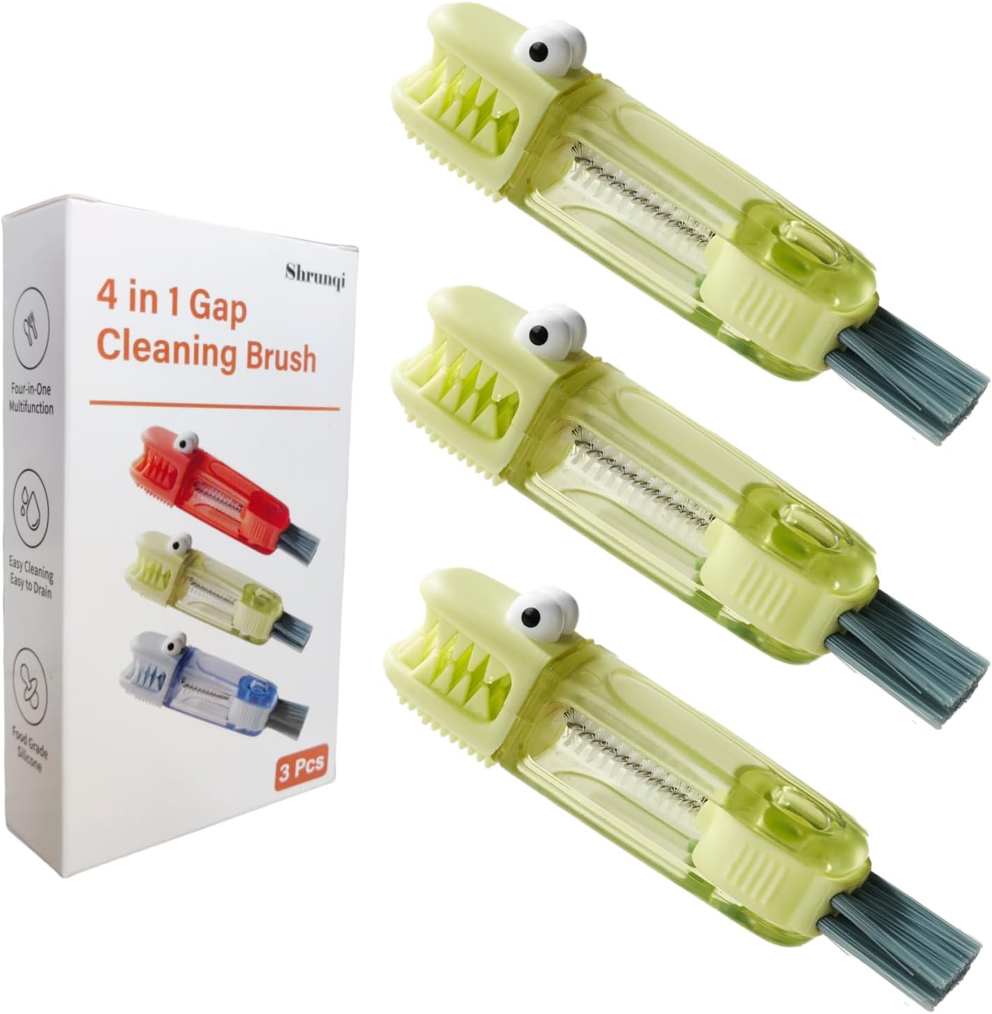 3 in 1 Cup Lid Cleaning Brush, 3 in 1 Multifunctional Cleaning Brush Portable Cup Lid Cleaner for Bottle Gap Tight Spaces Cup, Portable Cup Lid Cleaner with Brush, 3 Pcs