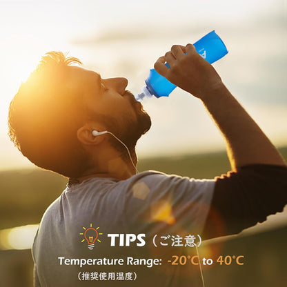 TRIWONDER Handheld Water Bottle for Running, Quick Grip Chill 17 oz Handheld Soft Water Bottle with Hand Strap Hydration Pack, BPA Sport Soft Flask (Blue)