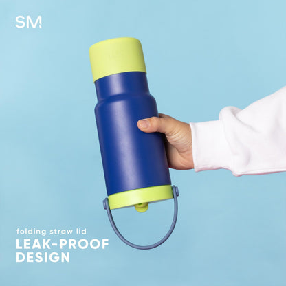 Simple Modern Trek Pivot | 24oz Kids Flip Straw Tumbler with Handle and Silicone Boot | Insulated Water Bottle Stainless Steel Cup | School Travel Jug | Seaside