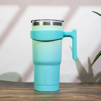 BJPKPK Tumbler With Handle And Straw Lid 40 oz Stainless Steel Insulated Coffee Tumbler Cups For Home, Office or Car,Turquoise