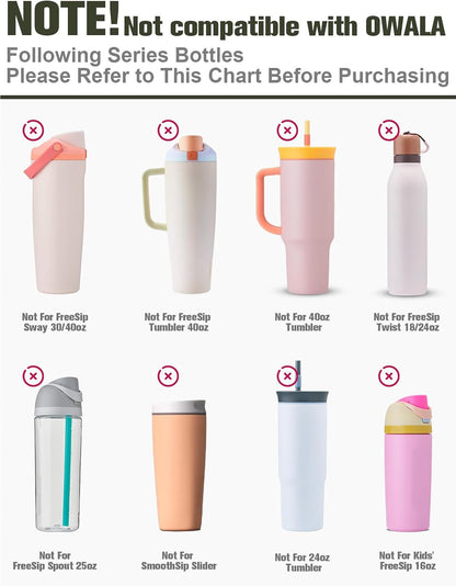 Mity rain 2PCS Silicone Boot for Owala Water Bottle 24 oz 32 oz, Anti-Slip Protective Sleeve Bottom Bumper Protector for FreeSip Stainless Steel Water Bottles Accessories
