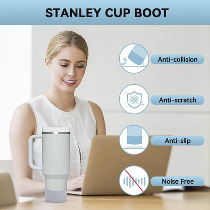 PICcircuit 2PCS for Stanley Boot, Silicone Bottom for Quencher Adventure 40oz 30oz IceFlow 20oz 30oz Bottle&for Hydroflask Tumbler 12-24oz for Stanley Cup Accessories Avoid Scratches&Noise