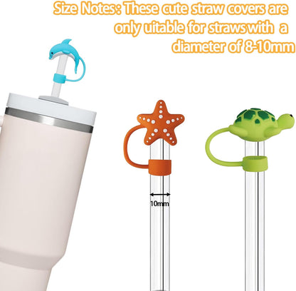 LDKEDKF 11Pcs Straw Cover for Stanley Cup, Silicone Straw Topper for Stanley Cup 30&40oz with Tumblers, 10mm 0.4in Lid Accessories (Reusable)