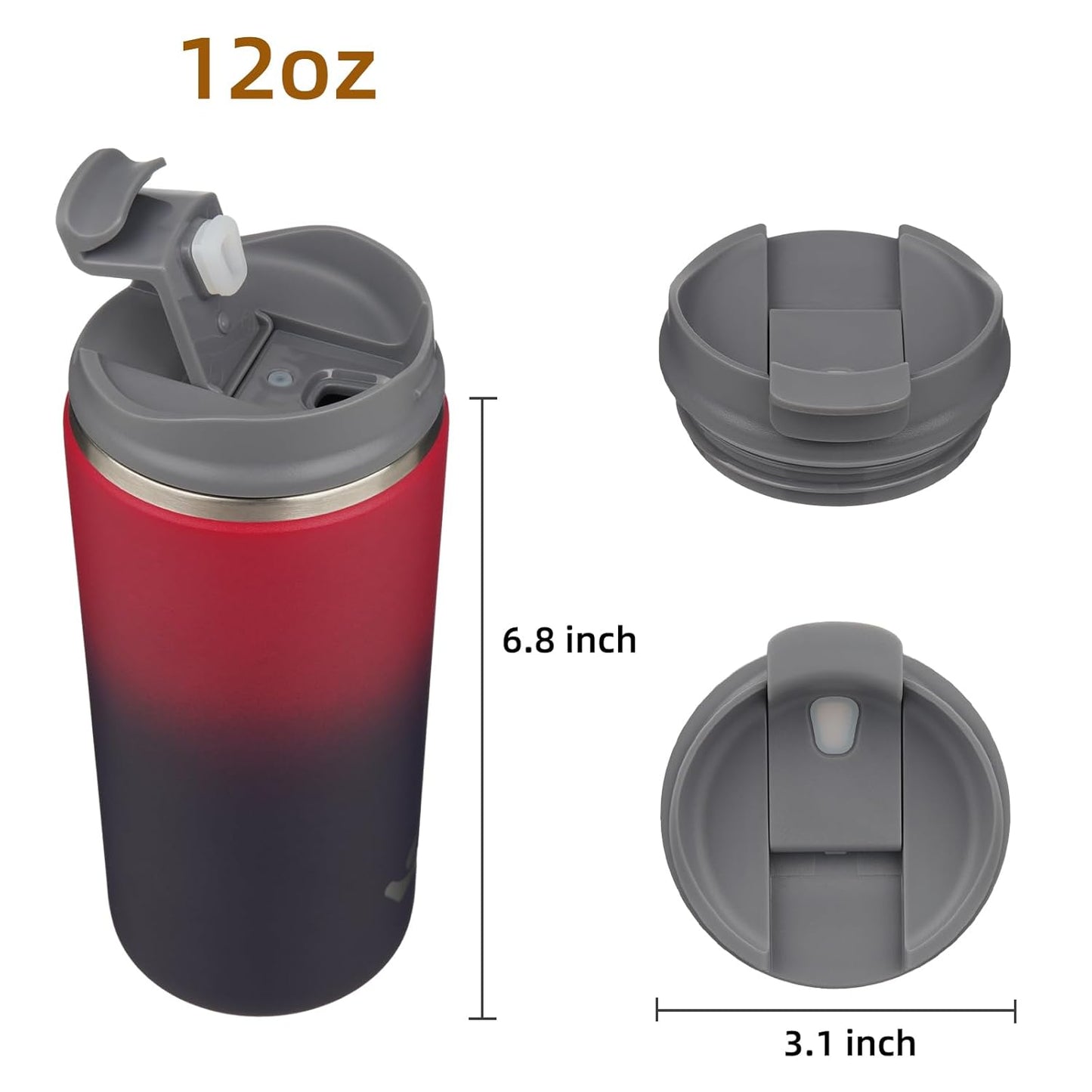 Konokyo Tumbler with Lid, 16 oz Travel Coffee Mug Double Wall Vacuum Stainless Steel Thermal Metal Cup Insulated Water Bottle,Navy Blue