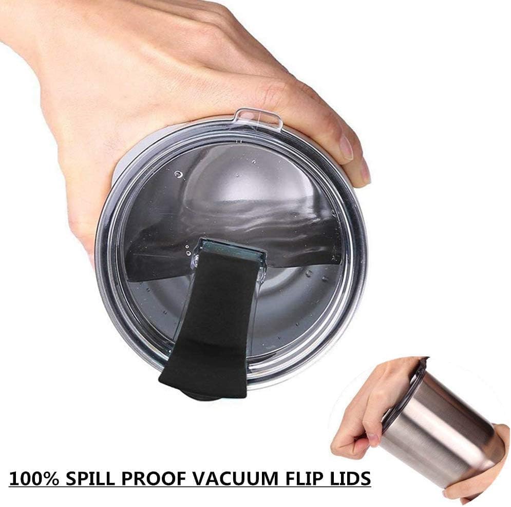 Replacement Flip Lids for Stainless Steel Insulated Tumbler Travel Mug, Compatible w/YETI Rambler,Ozark Trail,Old Style Rtic and More (20 Oz, Black 1) (20 Oz, Black 2)
