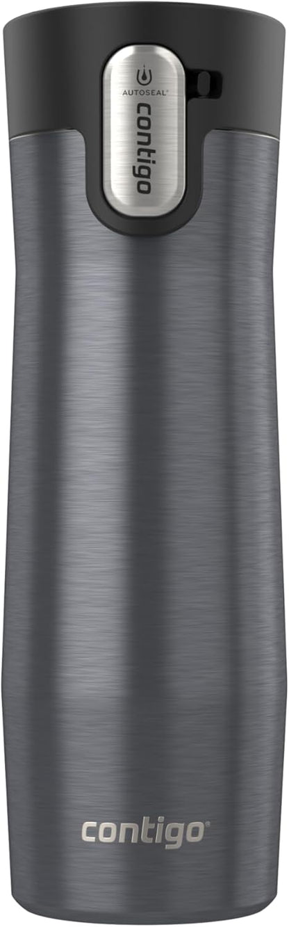 Contigo AUTOSEAL West Loop Vacuum-Insulated Stainless Steel Travel Mug with Easy-Clean Lid 12 oz Blueberry