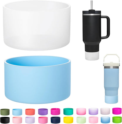 2-Pack Silicone Boot for Stanley Cup 30oz & 40oz, Anti-Slip & Noise Reducing Bottom Protector, BPA-Free Tumbler Base Cover for Quencher H2.0 30/40oz & IceFlow 20/30oz, Accessories for Car & Travel