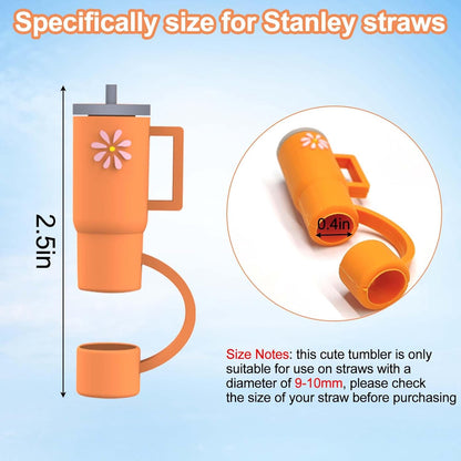 AIERSA 5Pcs Silicone Straw Cover Cap Compatible with 30&40 Oz Tumblers, Straw Tip Covers for Cups Accessories