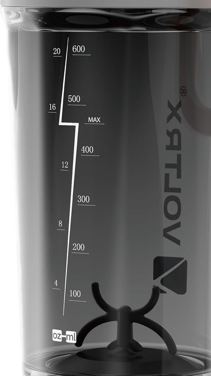 VOLTRX Electric Protein Shaker Bottle - USB Rechargeable Mixer Cup for Shakes and Meal Replacements, BPA-Free Tritan, 20oz
