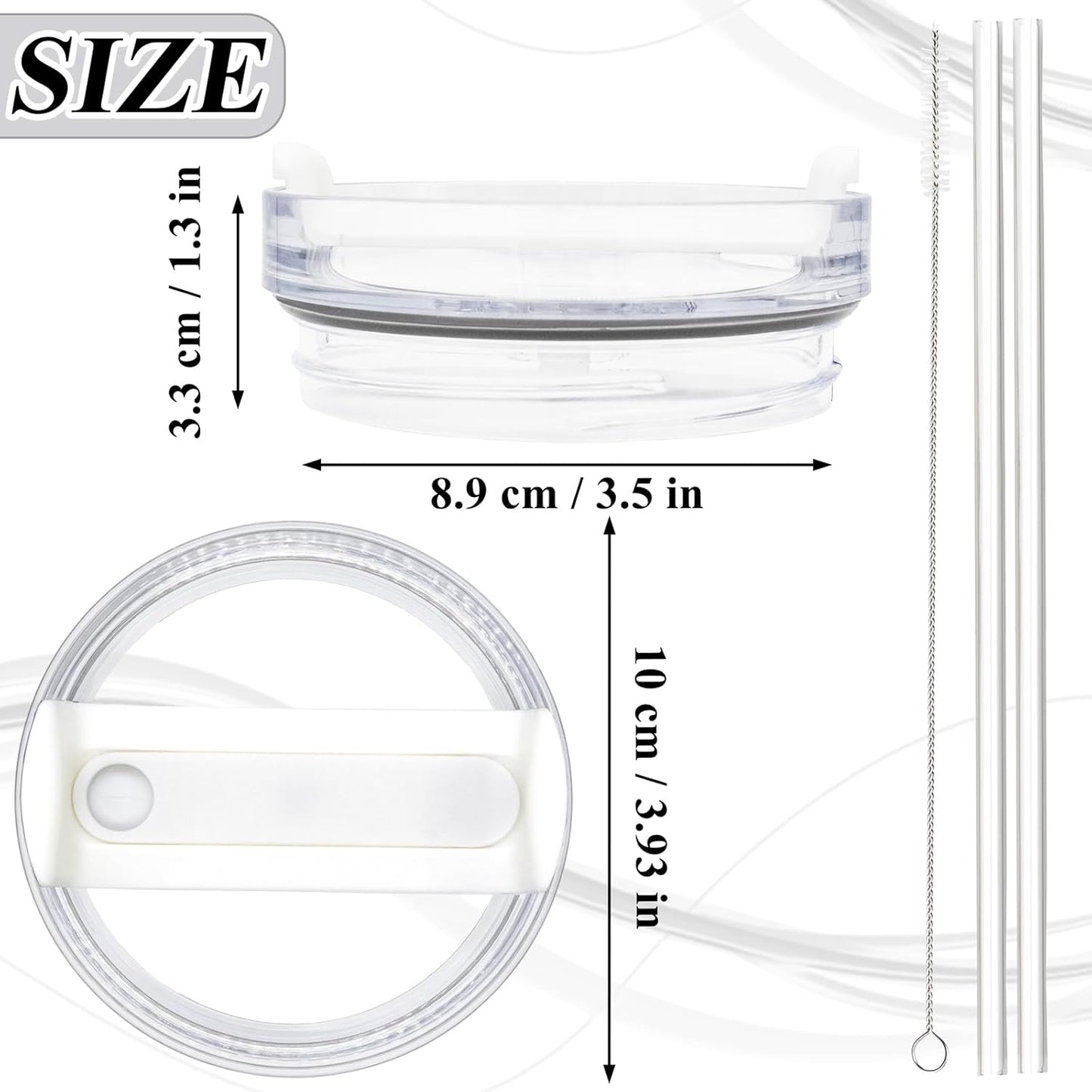 40oz Tumbler Lid Compatible for Stanley, 2 Pack Replacement Tumbler Lids Fit for Stanley Quencher 2.0 Tumbler 40 OZ, with Straws and Cleaning Brush (Orchid)