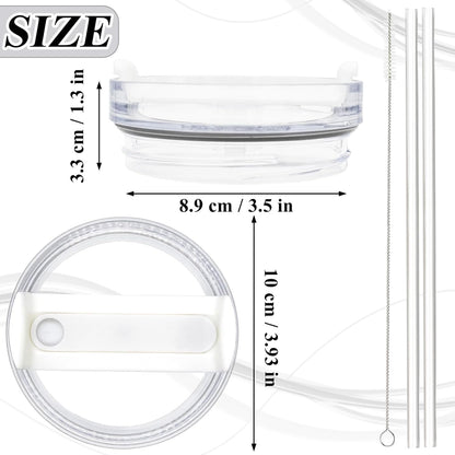 40oz Tumbler Lid Compatible for Stanley, 2 Pack Replacement Tumbler Lids Fit for Stanley Quencher 2.0 Tumbler 40 OZ, with Straws and Cleaning Brush (Orchid)