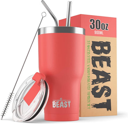 Beast 10 oz Tumbler Stainless Steel Vacuum Insulated Coffee Ice Cup Double Wall Travel Flask (Arctic White)