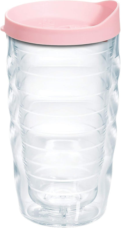 Tervis Clear & Colorful Lidded Made in USA Double Walled Insulated Tumbler Travel Cup Keeps Drinks Cold & Hot, 24oz, Black Lid, 1 Count (Pack of 1)