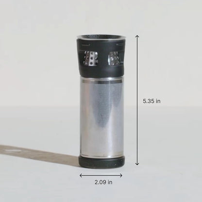 Fellow Carter Tea + Cold Brew Infuser & Carter Move 16 oz Tumbler Set - Steep Tea On-The-Go - Vacuum-Insulated Stainless Steel Travel Mug w/Snap-In Infuser For Steeping, Cold Brew, Stone Blue