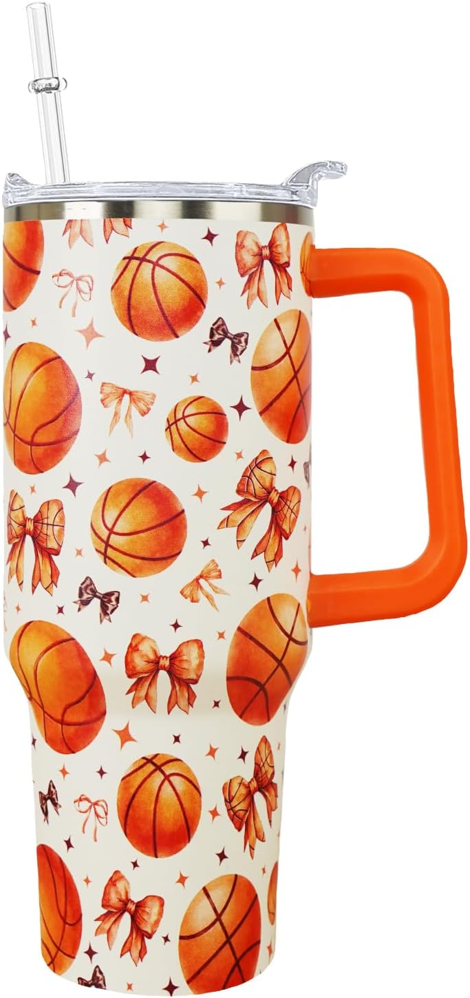 Ceovfoi 40 oz Pickleball Coffee Mug Vacuum Insulated Travel Tumbler with Handle, Lid & Straw - Perfect Pickleball Gifts for Players, Coaches, Lovers | Pickleball Accessories