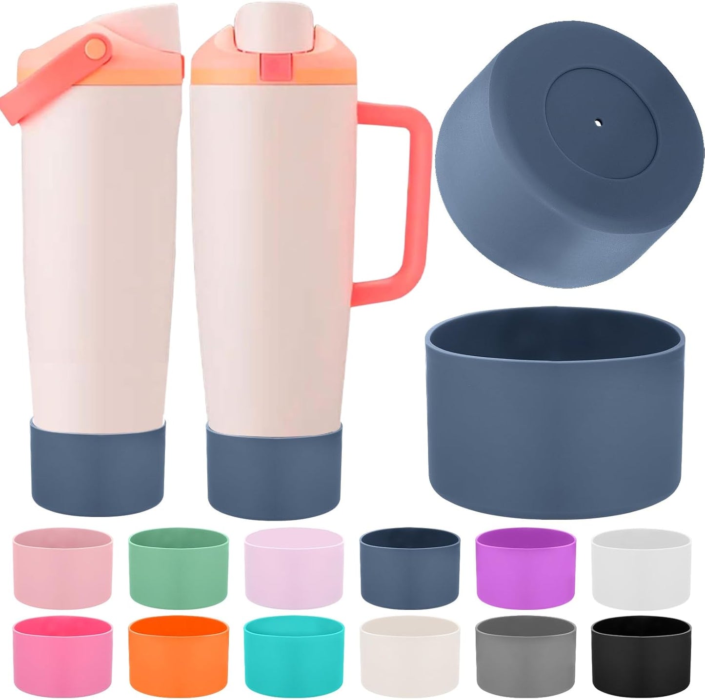 Mity rain 2PCS Protective Silicone Boots for Owala 30oz & 40oz FreeSip Sway Bottles & Tumblers - Accessories for owala, Enhances Stability & Prevents Scratches(Black Cherry)