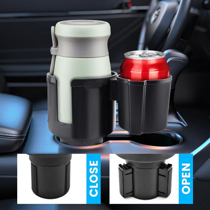 2-in-1 Car Cup Holder Expander, Adjustable Car Extender Adapter with Non-Slip Base - No Spill Cup Holder Extender with 4 Hooks for Yeti, Hydro Flask, Stanley Large Tumblers (10-48oz)
