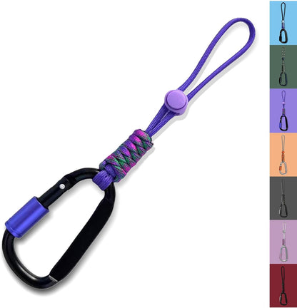 Paracord Keychain/Carabiner Clip - Jaymokes D Ring Metal Hook for Water Bottle, Key, Backpacks and More
