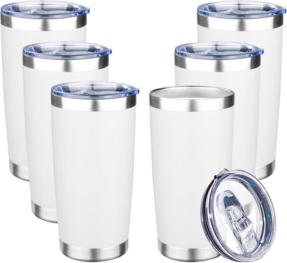 20oz Tumbler with Lid Double Wall Vacuum Insulated Travel Coffee Mug Stainless Steel Thermal Cup Powder Coated Sturdy Coffee Tumbler for Hot and Cold Beverage (Baby blue,1)