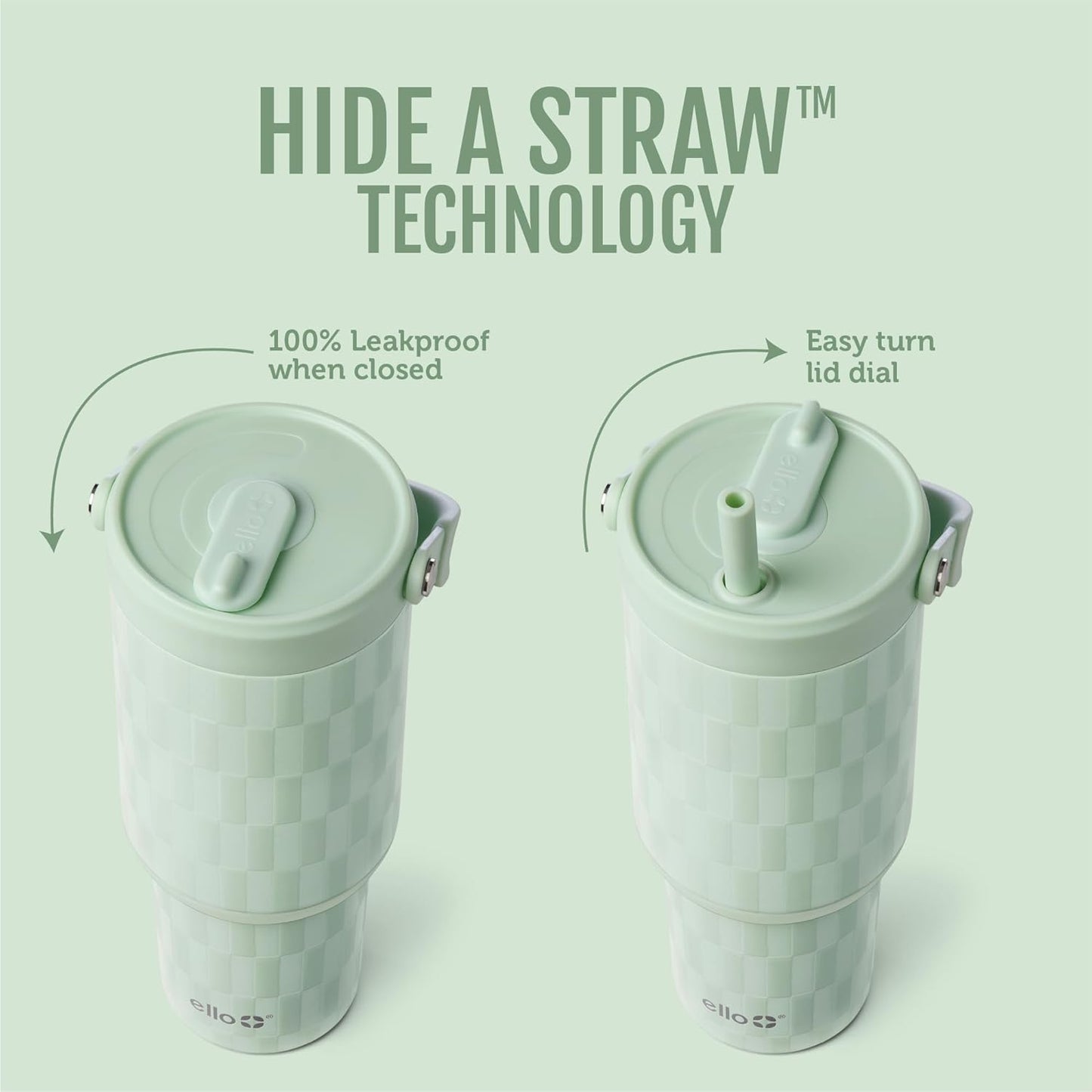 Ello Oasis Go+ 26oz Tumbler with Top Handle and Retracting Straw | Reusable Insulated Stainless Steel Cup, 100% Leakproof Water Bottle, 24 Hours Cold, Cup Holder Friendly For Travel | Wild Rasberry