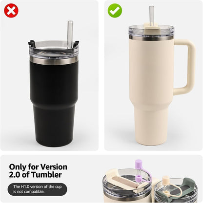 MOLOSLEEVE 21 Colors Straw Toppers Include A Set of Leak-proof Plugs, for Stanley Straw Covers Cap for Stanley Cup 2.0 30oz, 40oz, Silicone, Dust-Proof （Clear）