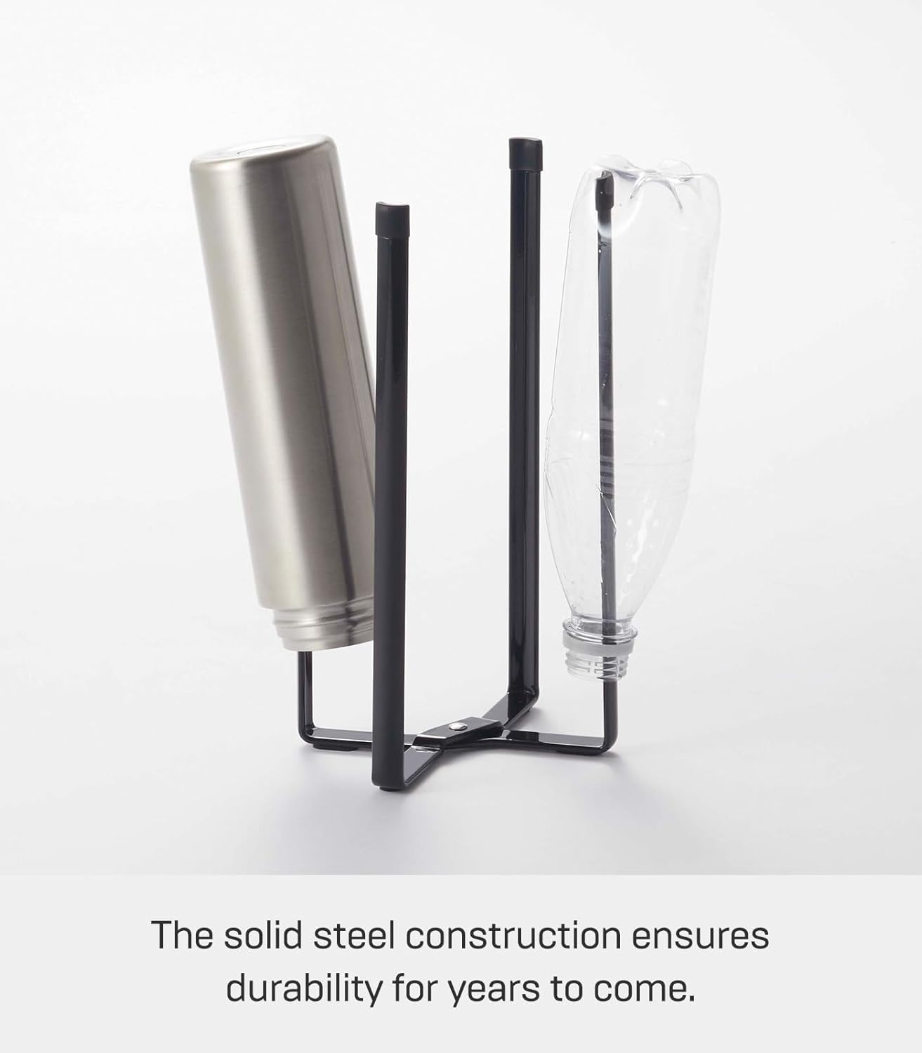 YAMAZAKI Home Tower Kitchen Multi Eco Stand - Multifunctional Plastic Bag Holder Bottle Dryer - Steel