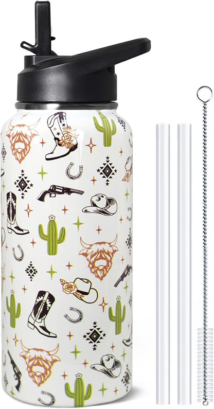 32 oz Pickleball Insulated Water Bottle with Straw - Pickleball Gym Hiking Sports Coffee Mug | Perfect Pickleball Gifts for Women, Pickleball Decor Accessories
