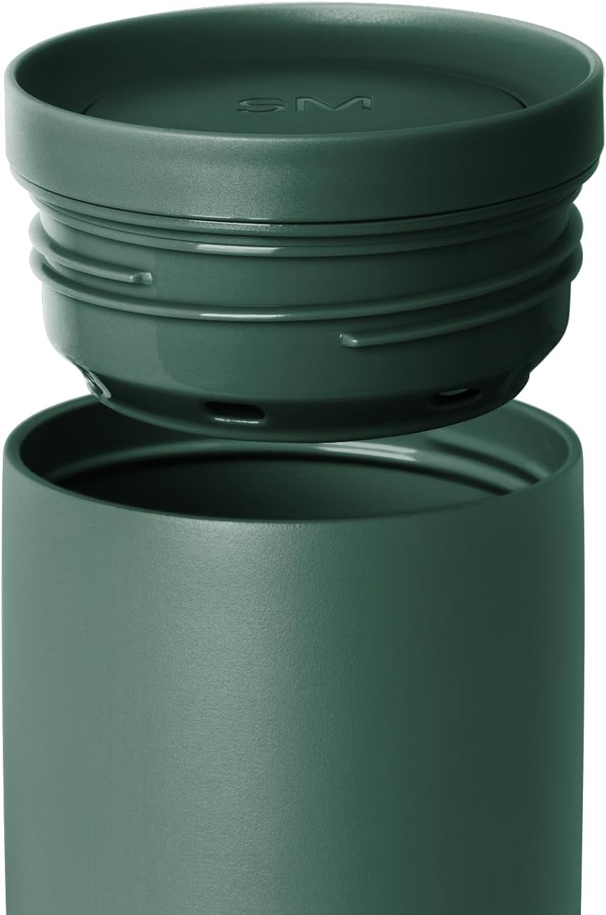 Simple Modern Travel Coffee Mug Tumbler with 360° Lid | Ceramic-Lined Insulated Stainless Steel Cold Brew Iced Coffee Cup | Gifts for Women Men Her Him | Voyager Signature | 16oz | Sea Glass Sage