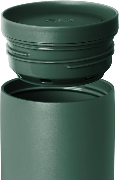Simple Modern Travel Coffee Mug Tumbler with 360° Lid | Ceramic-Lined Insulated Stainless Steel Cold Brew Iced Coffee Cup | Gifts for Women Men Her Him | Voyager Signature | 16oz | Sea Glass Sage