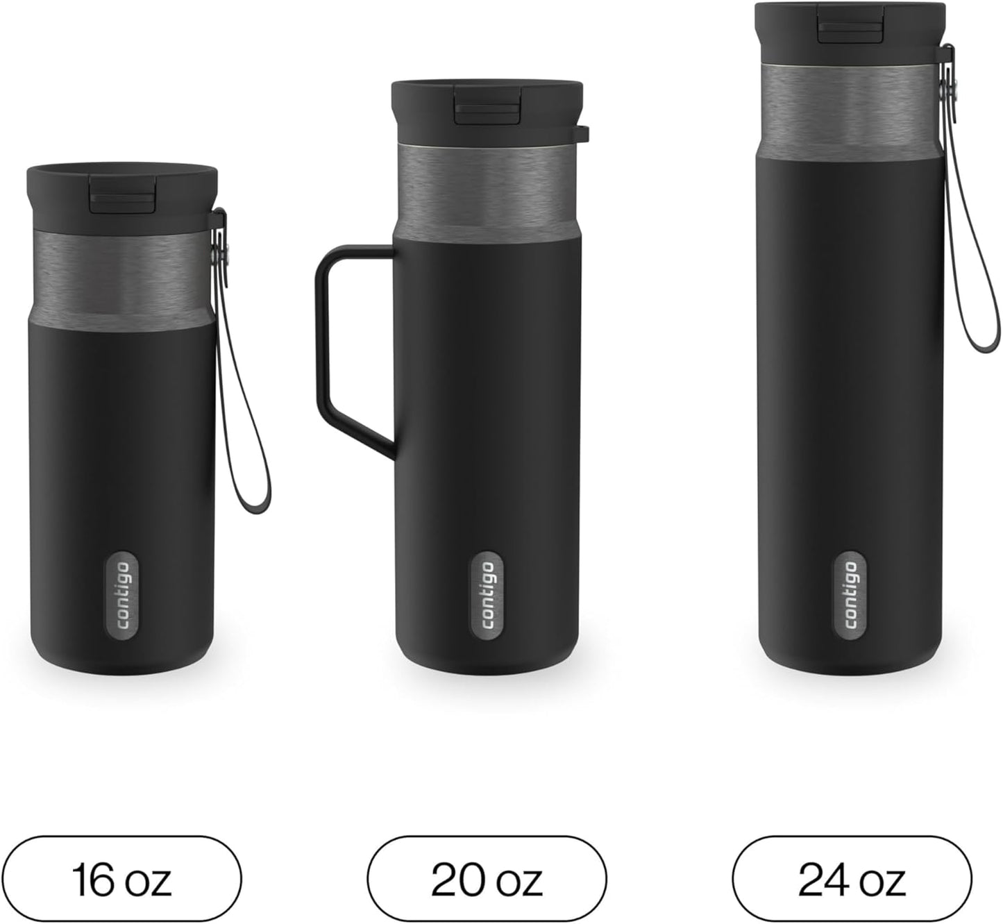 Contigo SnapSeal 30 oz Stainless Steel Vacuum-Insulated Tumbler with Handle & Reusable Straw, Leakproof AutoClose Lid, Cup Holder Friendly, BPA-Free & Lead-Free, Dishwasher Safe