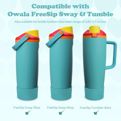 2PCS Silicone Boots for Owala 30oz & 40oz FreeSip Sway Bottles & Tumblers – Non-Slip, Scratch-Resistant, Stability Enhancer for Owala Accessories (Eucalyptus Green) - Colors B