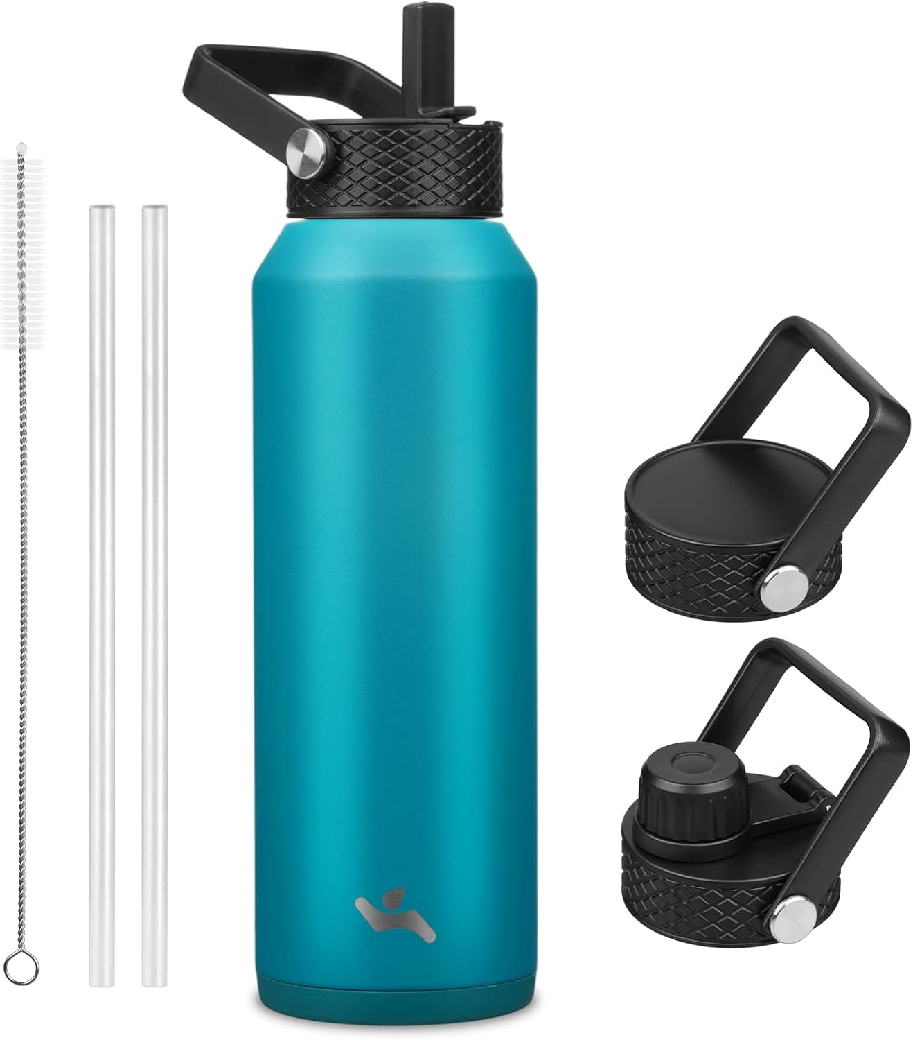 Konokyo 22oz Stainless Steel Bottles with 3 Lids Sport Insulated Water Bottle,Mint