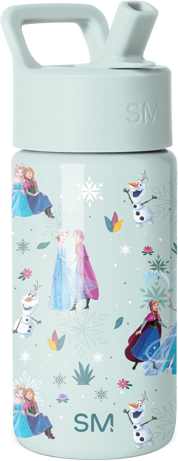 Simple Modern Disney Minnie Mouse Kids Water Bottle with Straw Lid | 14oz Insulated Stainless Steel Kids Tumbler & Spill Proof Toddler Cup for School, Girls, Boys | Summit | Minnie Mouse Fun - Colors A
