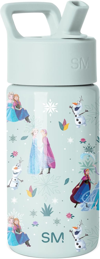Simple Modern Disney Minnie Mouse Kids Water Bottle with Straw Lid | 14oz Insulated Stainless Steel Kids Tumbler & Spill Proof Toddler Cup for School, Girls, Boys | Summit | Minnie Mouse Fun - Colors A