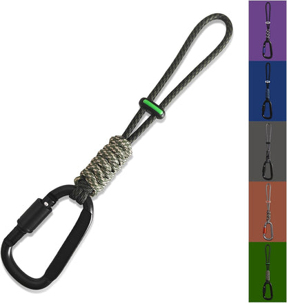 Paracord Keychain/Carabiner Clip - Jaymokes D Ring Metal Hook for Water Bottle, Key, Backpacks and More